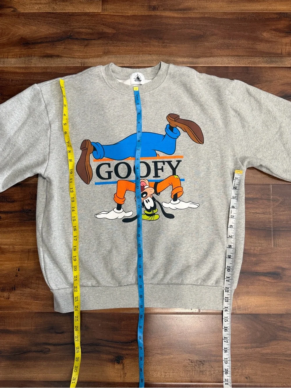 Disneyland Resort Gray Goofy Graphic Sweatshirt with Blue & Orange